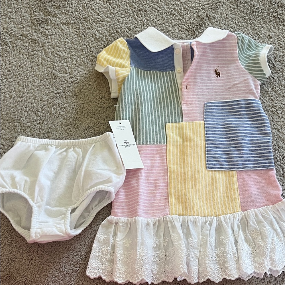 Colorful Patchwork Kids Dress with Bloomers